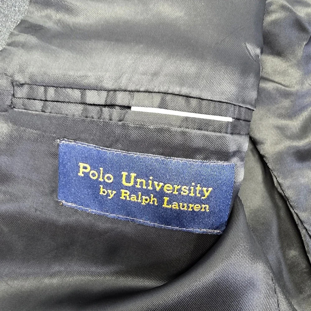 Ralph Lauren Polo University Club Blazer Jacket 100% Wool Gray‎ 42 S